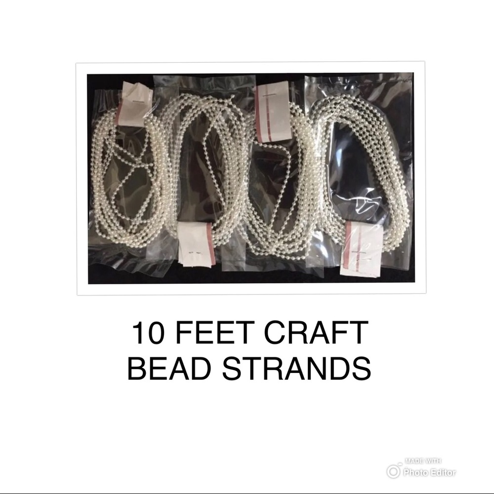 CRAFT BEAD STRANDS ART SEWING SUPPLIES FAUX PEARL